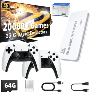 Retro Game Stick, Classic Video Games, Over 20000+ Games and 23 Emulators, Upgraded Dual 2.4G Wireless Controllers, Plug & Play TV Retro Gaming