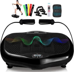 FITPULSE PRO Vibration Plate Exercise Machine - Single Motor Platform for Body Vibration - Black