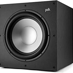 Polk Monitor XT12 Powered Sub - 12" Dynamic Balanced Woofer & 100W Class A/B Amplifier, Low-Resonance MDF Cabinet & Removable Grille, Dolby Atmos & DTS:X Compatible, Midnight Black