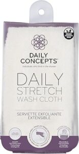 DAILY CONCEPTS - Daily Stretch Wash Cloth Reusable Packaging for Whole Body Exfoliation, Stretches Upto Three Times its Size, Vigorous Texture Safe for All Skin Types 68g…