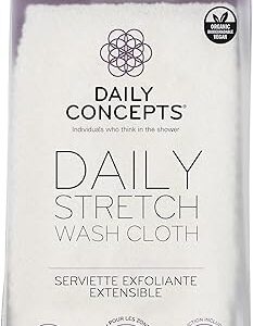 DAILY CONCEPTS - Daily Stretch Wash Cloth Reusable Packaging for Whole Body Exfoliation, Stretches Upto Three Times its Size, Vigorous Texture Safe for All Skin Types 68g…