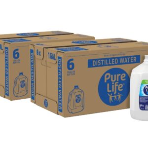 CAMEO Pure Life Distilled Water, 1 Gallon, Plastic Bottled Water 12 Bottles Of 1 Gallon Each (12 Total Gallons)