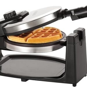 Bella Classic Rotating Belgian Waffle Maker with Nonstick Plates, Removable Drip Tray, Adjustable Browning Control and Cool Touch Handles, Stainless Steel