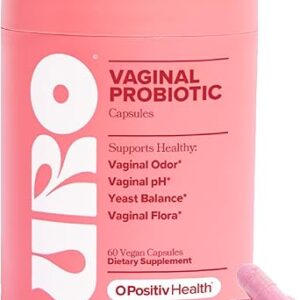 O Positiv URO Vaginal Probiotics for Women pH Balance with Prebiotics & Lactobacillus Probiotic Blend - Vaginal Health Supplement - Promote Healthy Vaginal Odor & Vaginal Flora, 60 Count (Pack of 1)