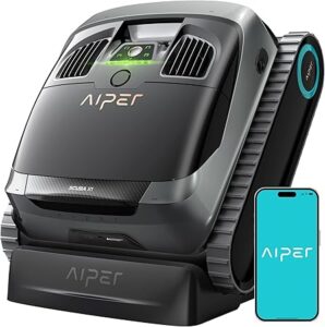AIPER Scuba X1 Cordless Robotic Pool Cleaner, 6600 GPH High-Power Suction with Dual-Jet, Horizontal Waterline Scrubbing, 180 Mins for Inground Pools up to 2,150 sq.ft