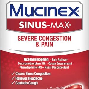 Mucinex Sinus-Max Max Strength Severe Congestion & Pain Liquid Gels, 16ct