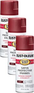 Rust-Oleum 248635 Stops Rust Spray Paint, 12 oz, Satin Cabernet (Pack of 3)