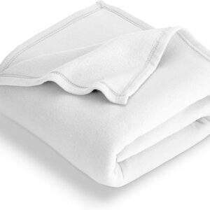 Bare Home Polar Fleece Blanket - Full/Queen - White - Warm & Cozy - Premium Fleece Throw for Bed, Sofa, Camping, Travel and Cold Nights - Lightweight Blanket (Full/Queen, White)