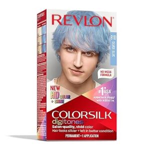 Revlon ColorSilk Digitones Permanent Hair Color with Keratin, 91D Silver Blue, 1 Count