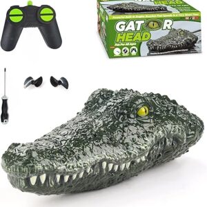 Remote Control Alligator Head Boat for Kids and Adults, Simulates The Speed and Movement of a Real Alligator, for Pools, Water Parks, Lakes and More, Includes Gator Head and Remote Control