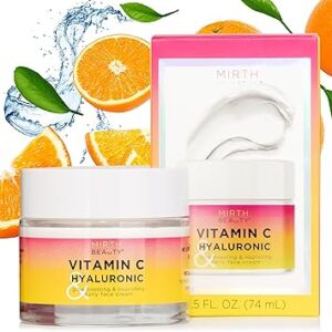 Brightening Face Moisturizer W/Vitamin C + Hyaluronic Acid | Collagen Peptides Firming Neck & Face Cream | Facial Moisturizer Eye Cream | Anti Aging Face Lotion For Women, 2.5 Fl Oz