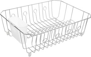 Rubbermaid Disinfectant In-Sink Dish Drainer, Chrome, Large (FG6032ARCHROM)