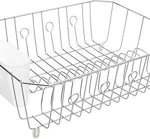 Rubbermaid Disinfectant In-Sink Dish Drainer, Chrome, Large (FG6032ARCHROM)